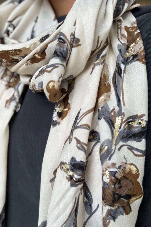 Laundry B Cooper Garden Scarf Ecru